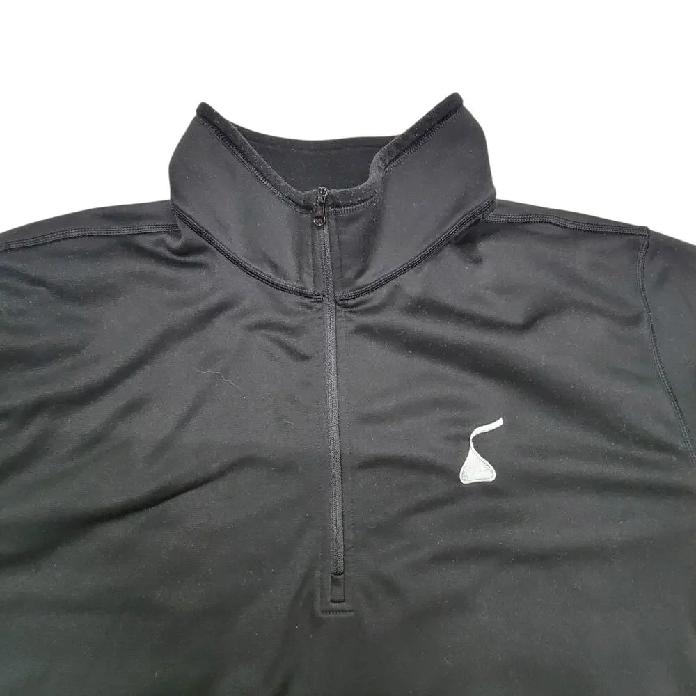 The North Face Mens XL 1/4 Zip Fleece Pullover Hershey Kiss USA Flag Black READ